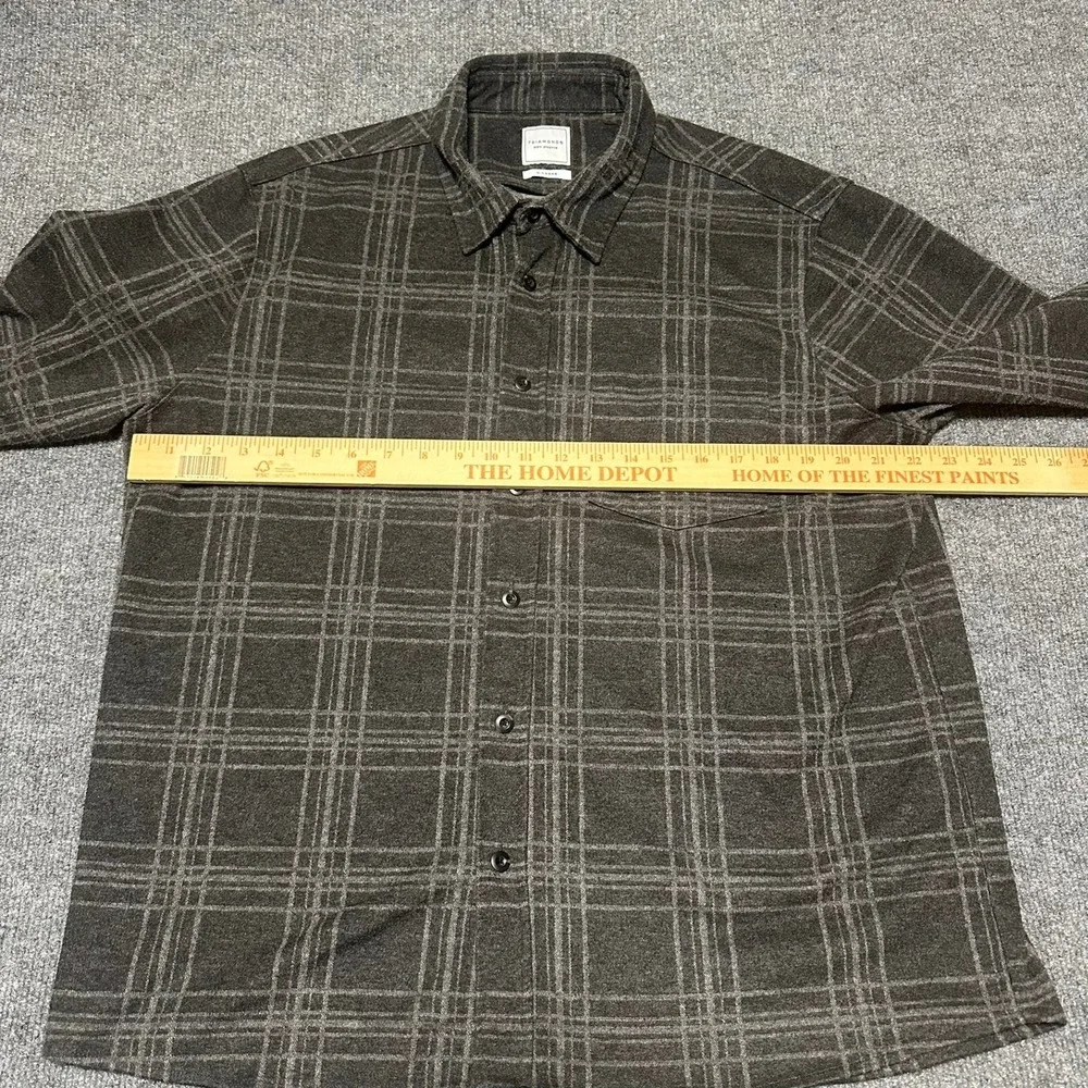 7Diamonds Axe Soft Stretch Flannel Plaid Button Down Shirt XL Grey SMK-6992
